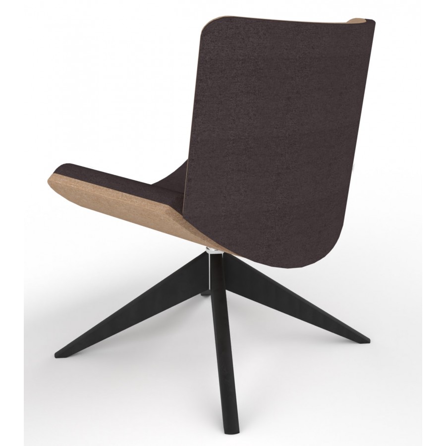 Review Upholstered Lounge Chair With Wooden Pyramid Base